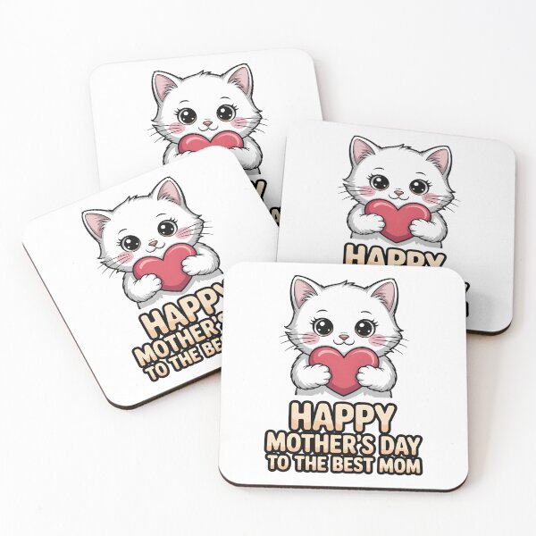 Item preview, To the Best Mom - Happy Mother's Day White Cat with Heart designed and sold by Wennity.