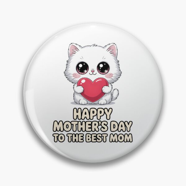 Item preview, Happy Mother's Day to the Best Mom - Cute White Cat with Heart designed and sold by Wennity.