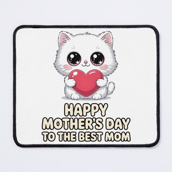 Item preview, Happy Mother's Day to the Best Mom - Cute White Cat with Heart designed and sold by Wennity.