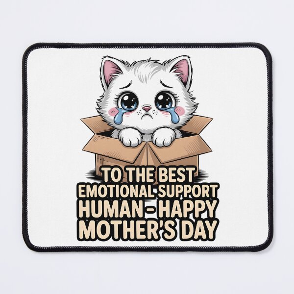 Item preview, To The Best Emotional Support Human - Happy Mother's Day White Cat designed and sold by Wennity.