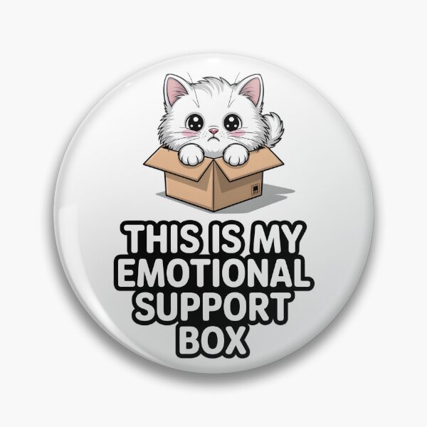 Item preview, This Is My Emotional Support Box - Funny White Cat in Cardboard Box Meme designed and sold by Wennity.
