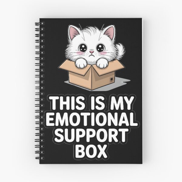 Item preview, This Is My Emotional Support Box - Funny White Cat in Cardboard Box Meme designed and sold by Wennity.