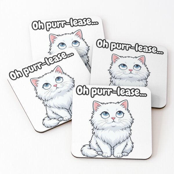 Item preview, Oh Purrr-lease... Sarcastic White Cat | Funny Sassy Kawaii Cat Meme designed and sold by Wennity.