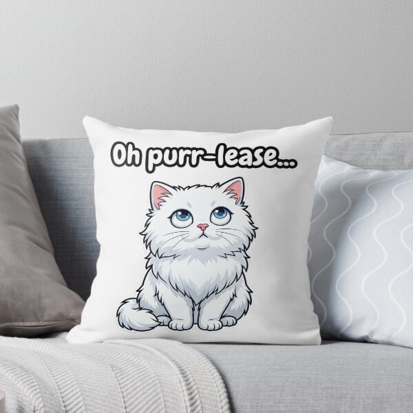 Item preview, Oh Purrr-lease... Sarcastic White Cat | Funny Sassy Kawaii Cat Meme designed and sold by Wennity.