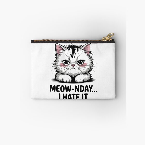 Item preview, Meow-nday... I Hate It - Angry White Cat | Grumpy Monday Cat Meme designed and sold by Wennity.