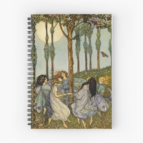 Item preview, Fairy Art Nouveau Illustration Vintage Dancing Forest Spirits for Cottagecore Lovers designed and sold by RickE.
