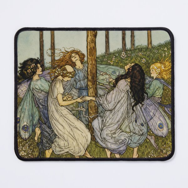 Item preview, Fairy Art Nouveau Illustration Vintage Dancing Forest Spirits for Cottagecore Lovers designed and sold by RickE.