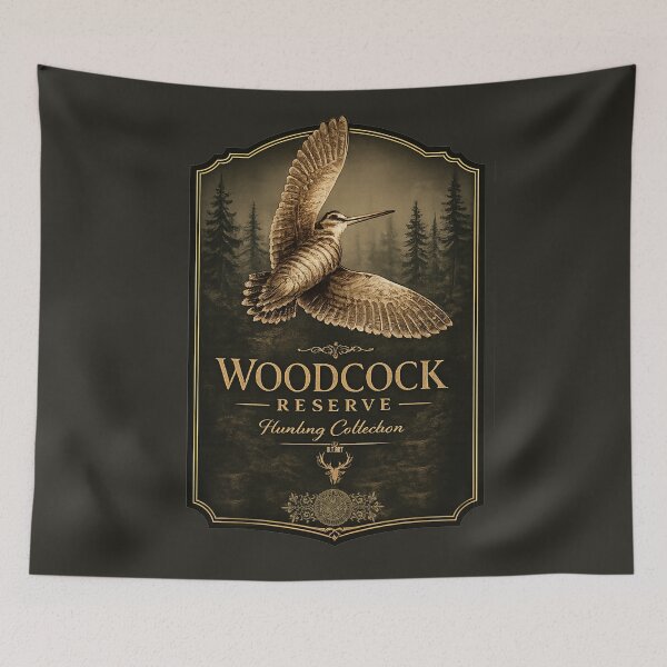Item preview, Woodcock in Flight – Vintage Hunting Art, Forest Bird Illustration designed and sold by TammyHunterArt.
