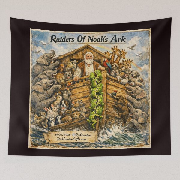 Item preview, Raiders of Noah’s Ark – Funny Animal Cartoon by Rick London designed and sold by Rick London Gifts.