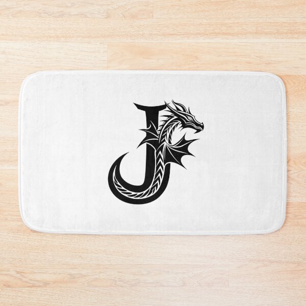 Item preview, Letter J Dragon Initial Tattoo Style Minimalist Art designed and sold by UnrealShopKelko.