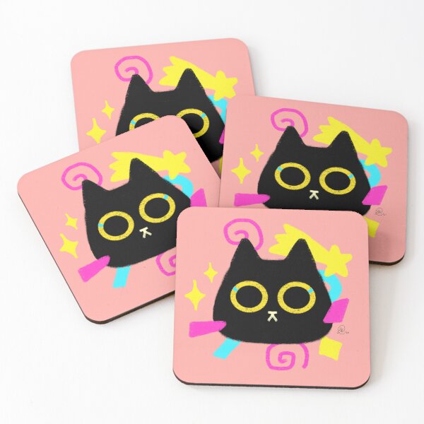 Item preview, Cosmic Cute Black Cat – Colorful Cartoon Space Kitty designed and sold by Claires-Cuties.