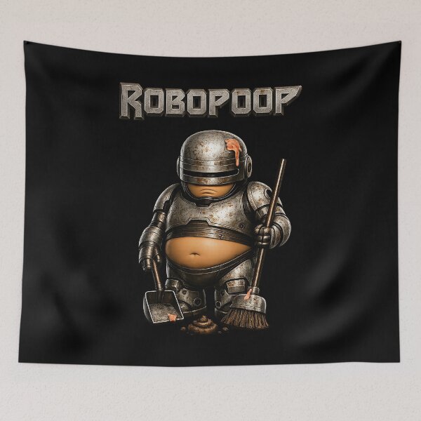 Item preview, Robopoop – Chimou - Rusty Robo Cleaner Picking Up Dog Mess (Funny Sci-Fi Parody) designed and sold by WotanArt.