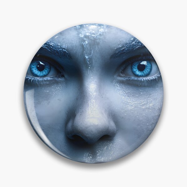 Item preview, Ice Crystal Portrait with Intense Blue Gaze designed and sold by Artessie.