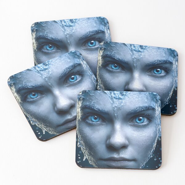 Item preview, Ice Crystal Portrait with Intense Blue Gaze designed and sold by Artessie.