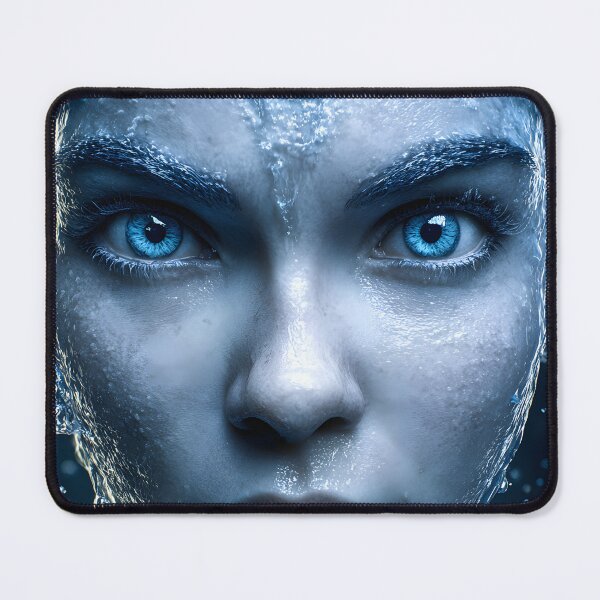 Item preview, Ice Crystal Portrait with Intense Blue Gaze designed and sold by Artessie.