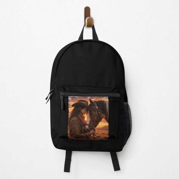 Item preview, Cowgirl & Horse Bond – Sunset Western Love Scene designed and sold by QuarterHorseArt by Just my Studio.