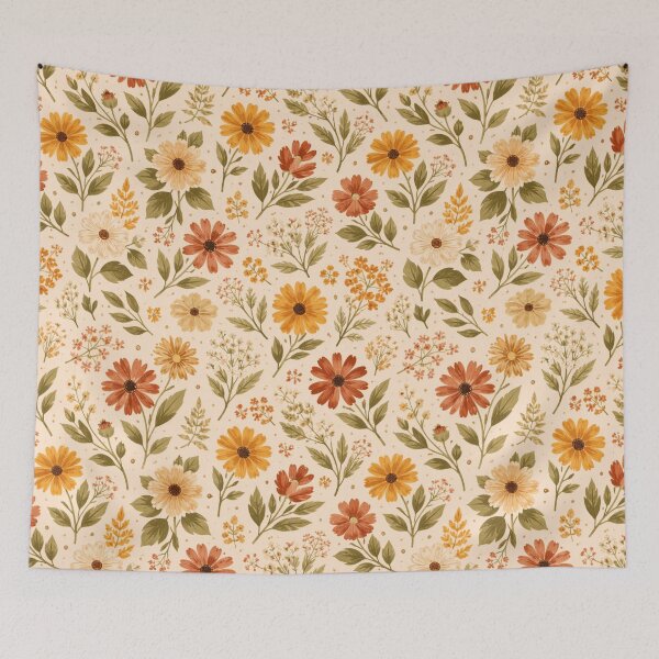 Item preview, Autumn Floral Pattern Warm Botanical Fall Aesthetic designed and sold by PunchDrop.