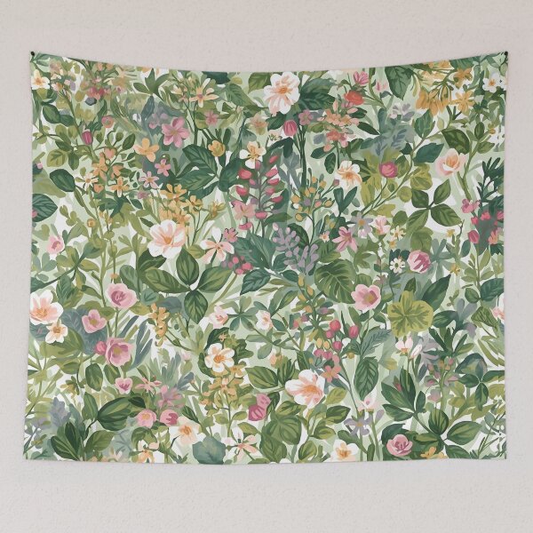 Item preview, Field of pink flowers designed and sold by uunaa.