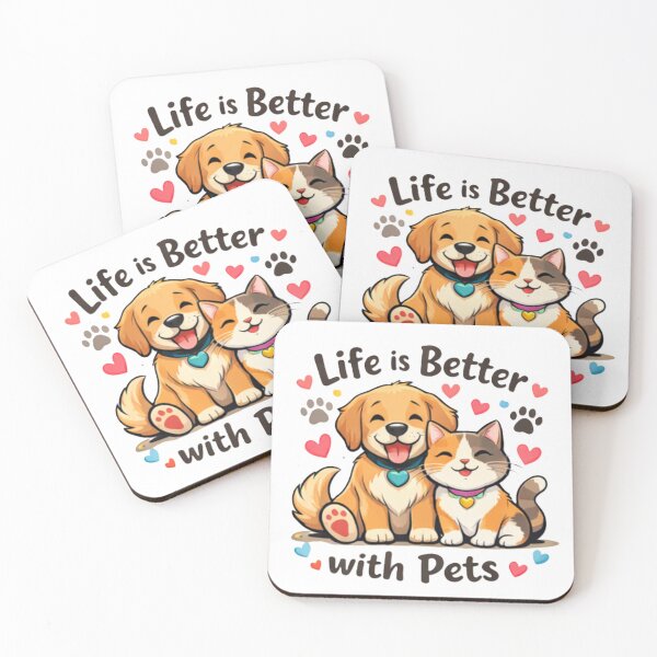Item preview, Life Is Better With Pets – Cartoon Style designed and sold by Cartoon art with a purpose ❤️ Supporting Althea’s friends .