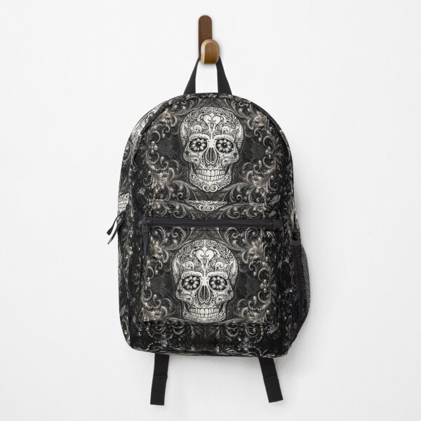 Item preview, Elegant Black and White Sugar Skull Floral Gothic Design designed and sold by artistwill.