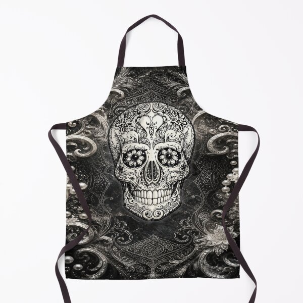 Item preview, Elegant Black and White Sugar Skull Floral Gothic Design designed and sold by artistwill.