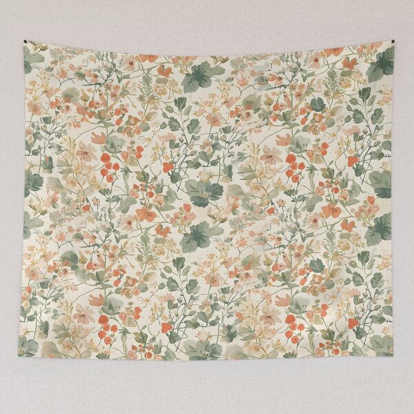 Item preview, Field of orange flowers designed and sold by uunaa.