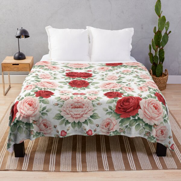 Item preview, Red Pink Rose Pattern Romantic Floral Symmetry Elegant Botanical designed and sold by PunchDrop.