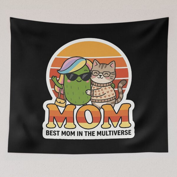 Item preview, Best Mom In The Multiverse Cute Pickle & Cat Mom Shirt – Funny Mother’s Day Gift for Cat Lovers – Retro Cute Mom Design for T-Shirt, Mug & Sticker designed and sold by Basma Designs | Funny Shirts, Stickers & Mugs.