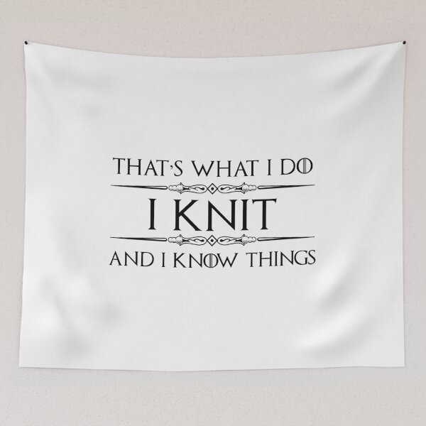 Item preview, Knitting Gifts for Knitters - I Knit & I Know Things Funny Gift Ideas for Knitter with Needles & Yarn Bag designed and sold by merkraht.