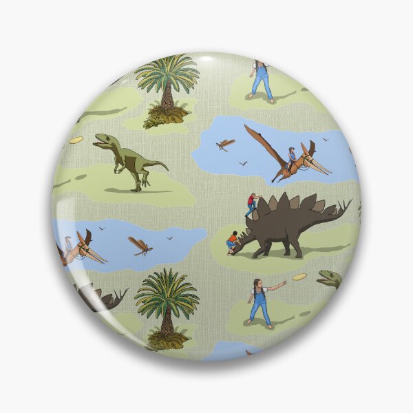 Item preview, dinosaur nannies on playground in green and blue designed and sold by LisetteBaron.