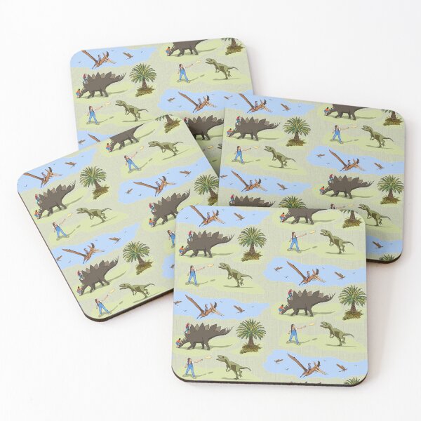 Item preview, dinosaur nannies on playground in green and blue designed and sold by LisetteBaron.
