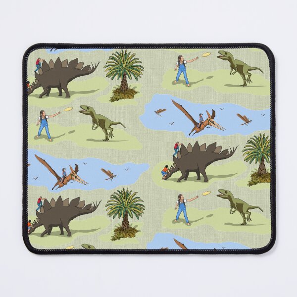 Item preview, dinosaur nannies on playground in green and blue designed and sold by LisetteBaron.