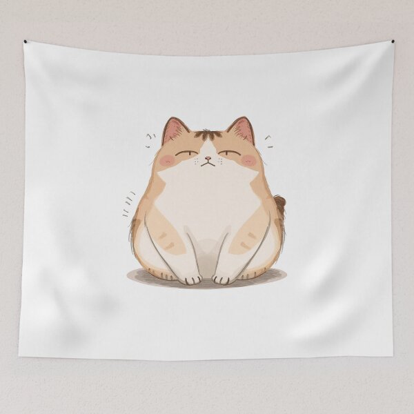 Item preview, Mentally Offline Cat – Cute Chubby Lazy Kawaii Kitty designed and sold by MarekoraStudio.
