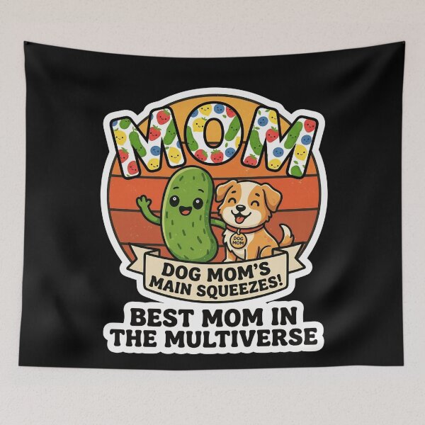 Item preview, Best Mom In The Multiverse Funny Pickle & Dog Mom Shirt – Cute Dog Mom Mother’s Day Gift – Retro Pet Mom Design for T-Shirt Mug Sticker designed and sold by Basma Designs | Funny Shirts, Stickers & Mugs.