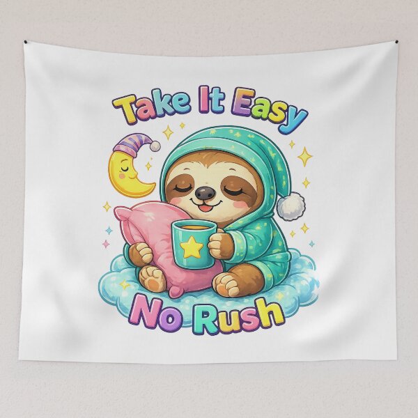 Item preview, Take It Easy Sloth Shirt – Cute Kawaii Lazy Animal No Rush Cozy Design designed and sold by Clothes With Smiling Animals Walt Gral.