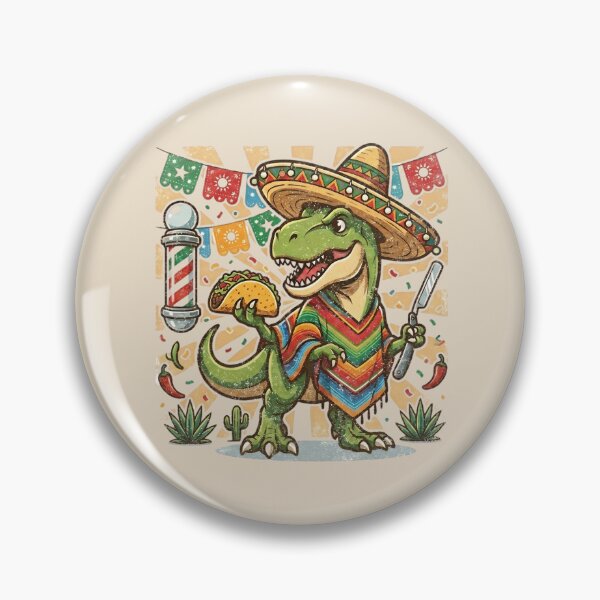 Item preview, Barber T-Rex Cinco de Mayo Retro Vintage Style designed and sold by Majnon8bp.