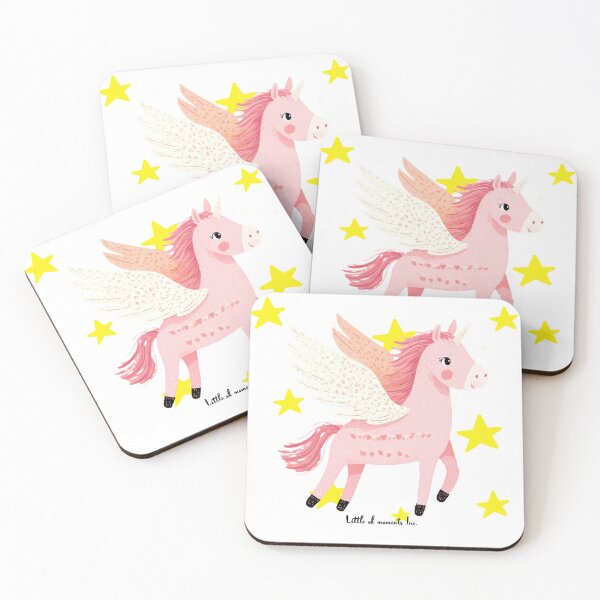 Item preview, Magical Pink Pegasus with Sparkling Stars Illustration designed and sold by Littleokmoments.