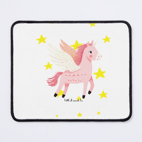 Item preview, Magical Pink Pegasus with Sparkling Stars Illustration designed and sold by Littleokmoments.