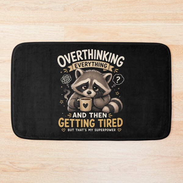Item preview, Overthinking Everything - Racoon Funny Introvert Burnout Cute Animal designed and sold by Nature's Palette.