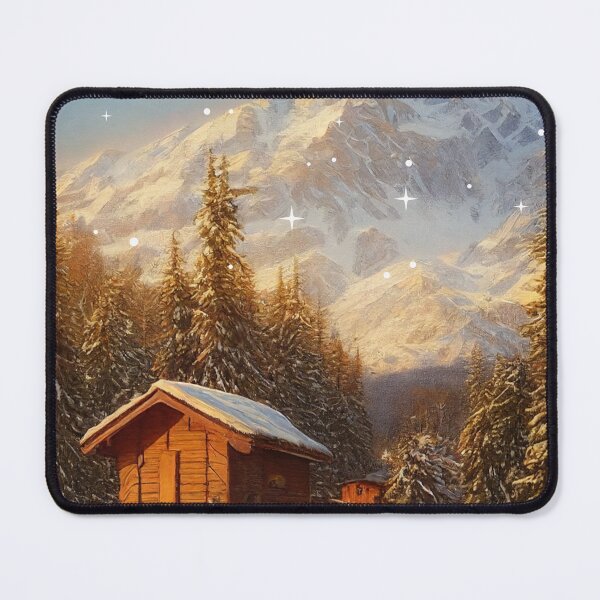 Item preview, Snowy Chalet Poster | Winter Cabin Landscape | Cozy Mountain Wall Art Gift designed and sold by Kubilay-Digital.