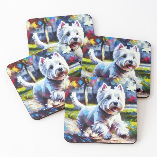 Item preview, White West Highland White Terrier Acrylic Art Westie designed and sold by Puppy Puzzles Plus.