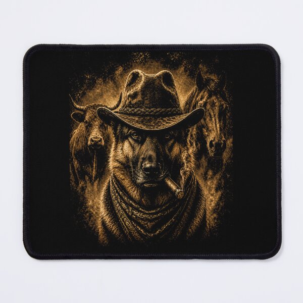 Item preview, German Shepherd Western Graphic Cowboy Dog Smoking designed and sold by Kladhadredo.