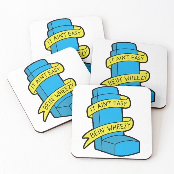 Item preview, It Ain’t Easy Bein’ Wheezy Inhaler Illustration designed and sold by PIXEL POP DESIGNS - Beyond the Norm!.