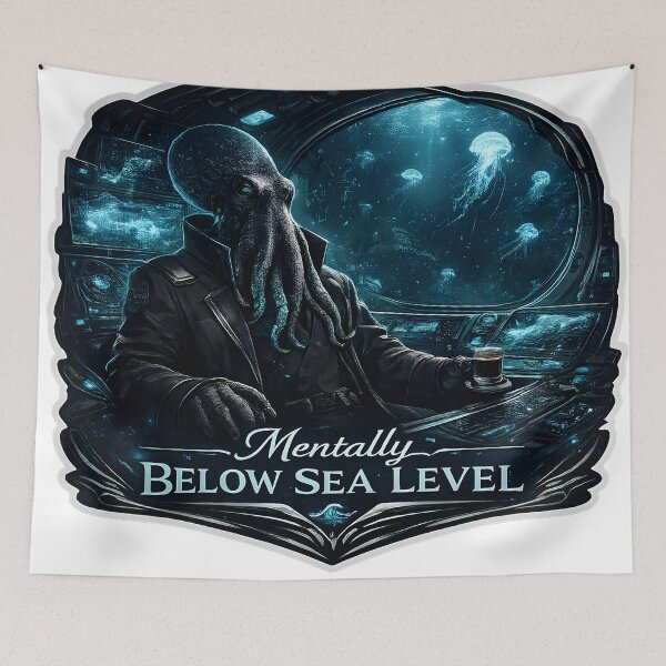Item preview, Mentally Below Sea Level Luxury Deep Ocean Aesthetic designed and sold by StickyGuys.