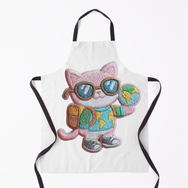 Item preview, Cute Travel Cat with Map and Backpack Sticker Illustration designed and sold by CreativeLarysa.