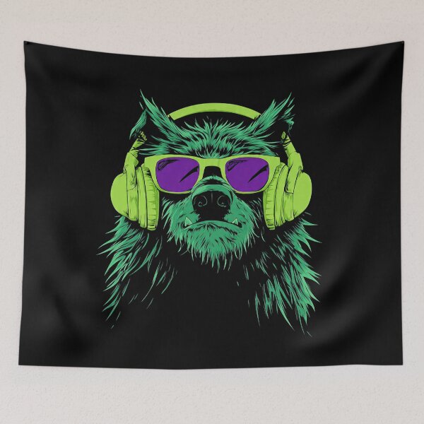 Item preview, Neon Werewolf Headphones DJ Cool Monster designed and sold by PixelQ.