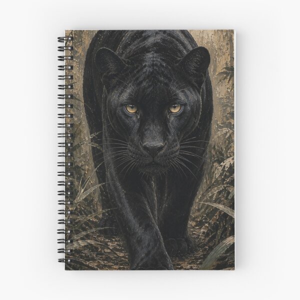 Artikelvorschau, Black Panther in Jungle – Dark Wildlife Portrait, Elegant Predator Art, Fine Art Painting entworfen und verkauft von AuraVibeShop.