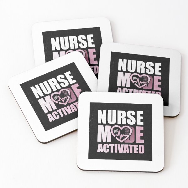 Item preview,  Nurse Mode Activated | Funny RN Nurse Shirt | Pink Heartbeat Stethoscope Design | 99% Cover Square designed and sold by Petringo.