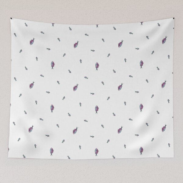 Item preview, Seamless pattern of Pink watercolor fish Cute Ocean Design designed and sold by VitSArt.