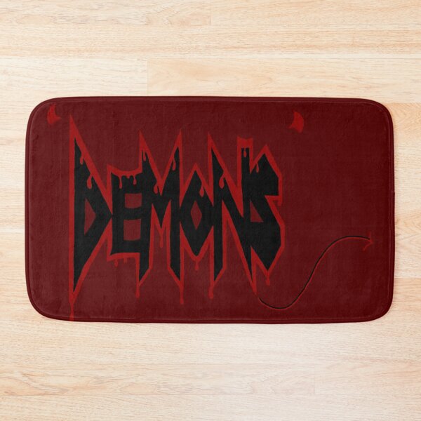 Item preview, 'Demons' Text Art with horns and tail (Dark Red/Black Background) designed and sold by rAaNDOMUser.